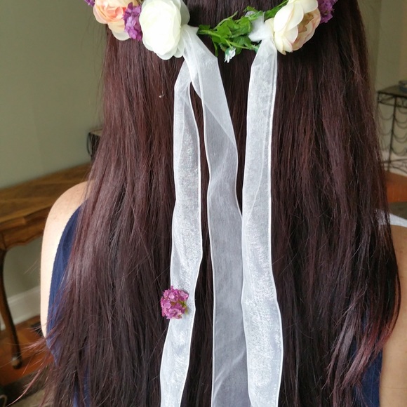 🌸Boho Floral hair Crown Prom, Wedding NWOT - Picture 2 of 8